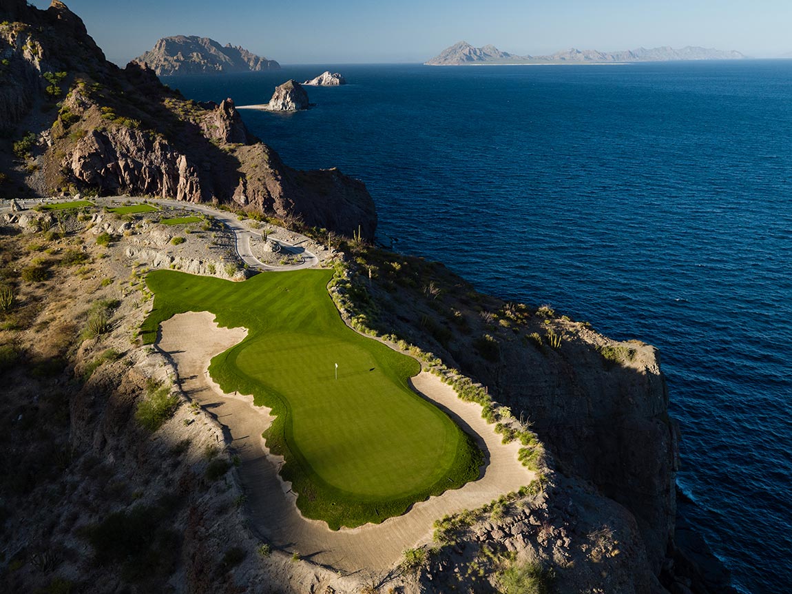 Aerial shot of Danzante Bay's 17th hole